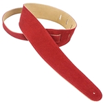 Henry Heller HBS25RED 2.5" Basic Suede Guitar Strap Red