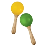 Green Tones 3765 Egg Shape Handle Maracas - Pair