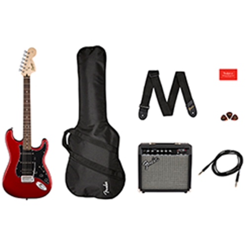 Squier 0371824009 Affinity Series  Stratocaster® HSS Pack, Laurel Fingerboard, Candy Apple Red, Gig Bag, 15G - 120V