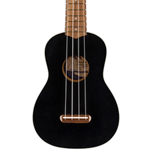 FENDER 0971610706 Venice Soprano Uke, Walnut Fingerboard, Black