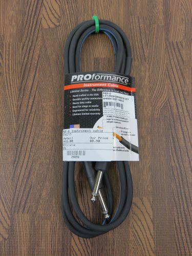 PROformance PRP6 6' Hot Shrink 1/4" to 1/4" Instrument Cable