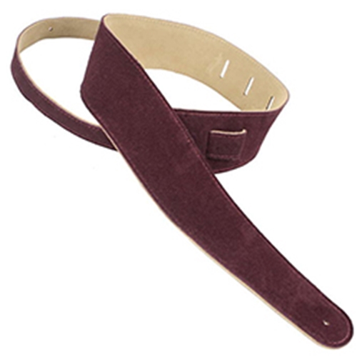 Henry Heller HBS25BRG 2.5" Basic Suede Guitar Strap Burgundy