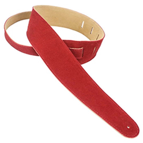 Henry Heller HBS25RED 2.5" Basic Suede Guitar Strap Red