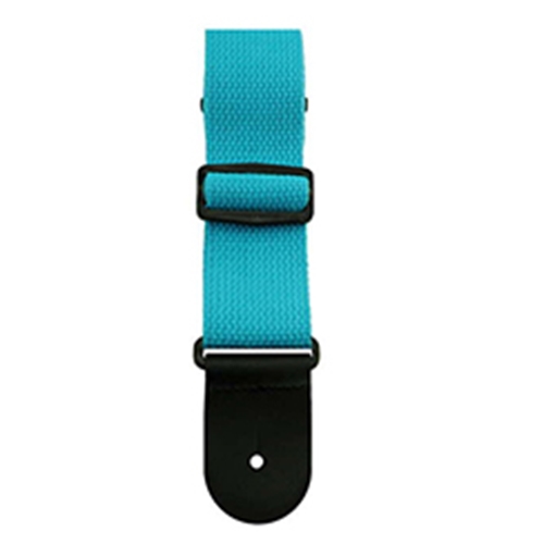 Henry Heller HCOT2SKY 2" Woven Cotton Guitar Strap with Leather Ends Sky Blue