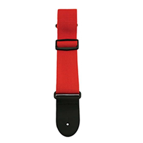 Henry Heller HPOLDRED 2" Poly Strap with Sewn On Leather Ends Red