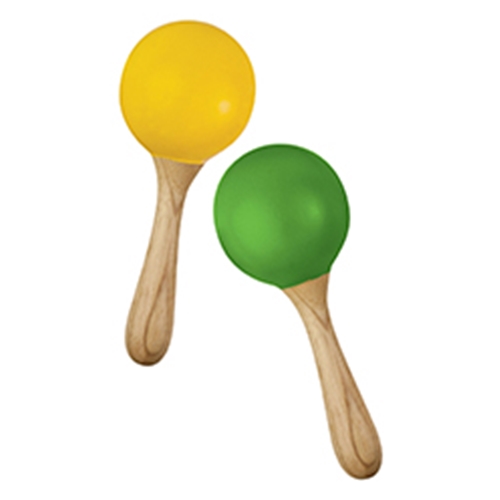 Green Tones 3765 Egg Shape Handle Maracas - Pair