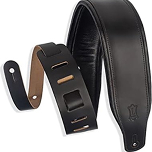 Levys Leathers M26PDBLK 2 1/2 inch Wide Top Grain Leather Guitar Straps