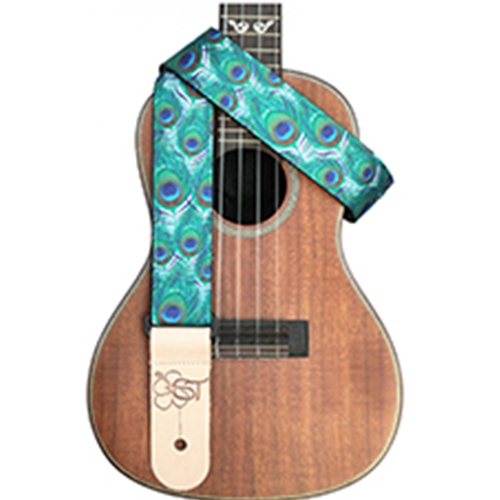 SherrinsThreads ST2110 Ukulele Strap w/ Peacock Feathers