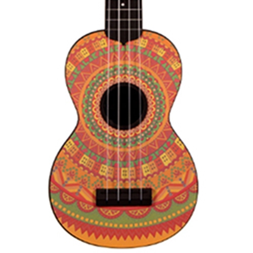 Kala Ukuleles KASUMEHNDI Soprano Ukulele Ukadelic Mehndi