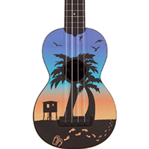 Kala Ukuleles KASUSUNSET Soprano Ukulele Ukadelic Sunset