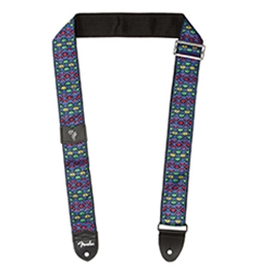 FENDER 0990624001 Eric Johnson "The Walter" Signature Strap, Blue with Multi-Colored Triangle Pattern